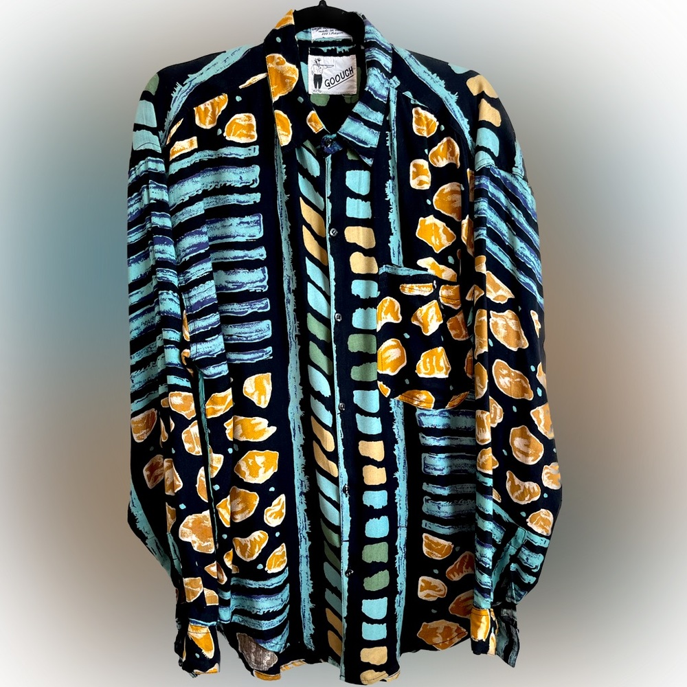 Bold Patterned Casual Button Down Shirt - image 1